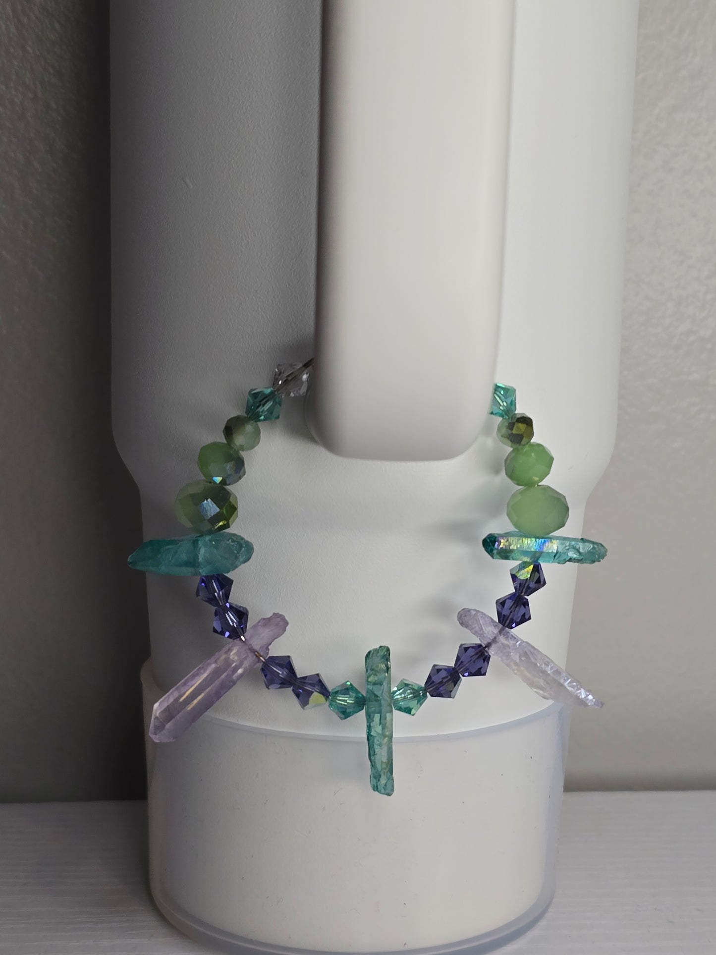 Purple, Teal and Green Cup Charm