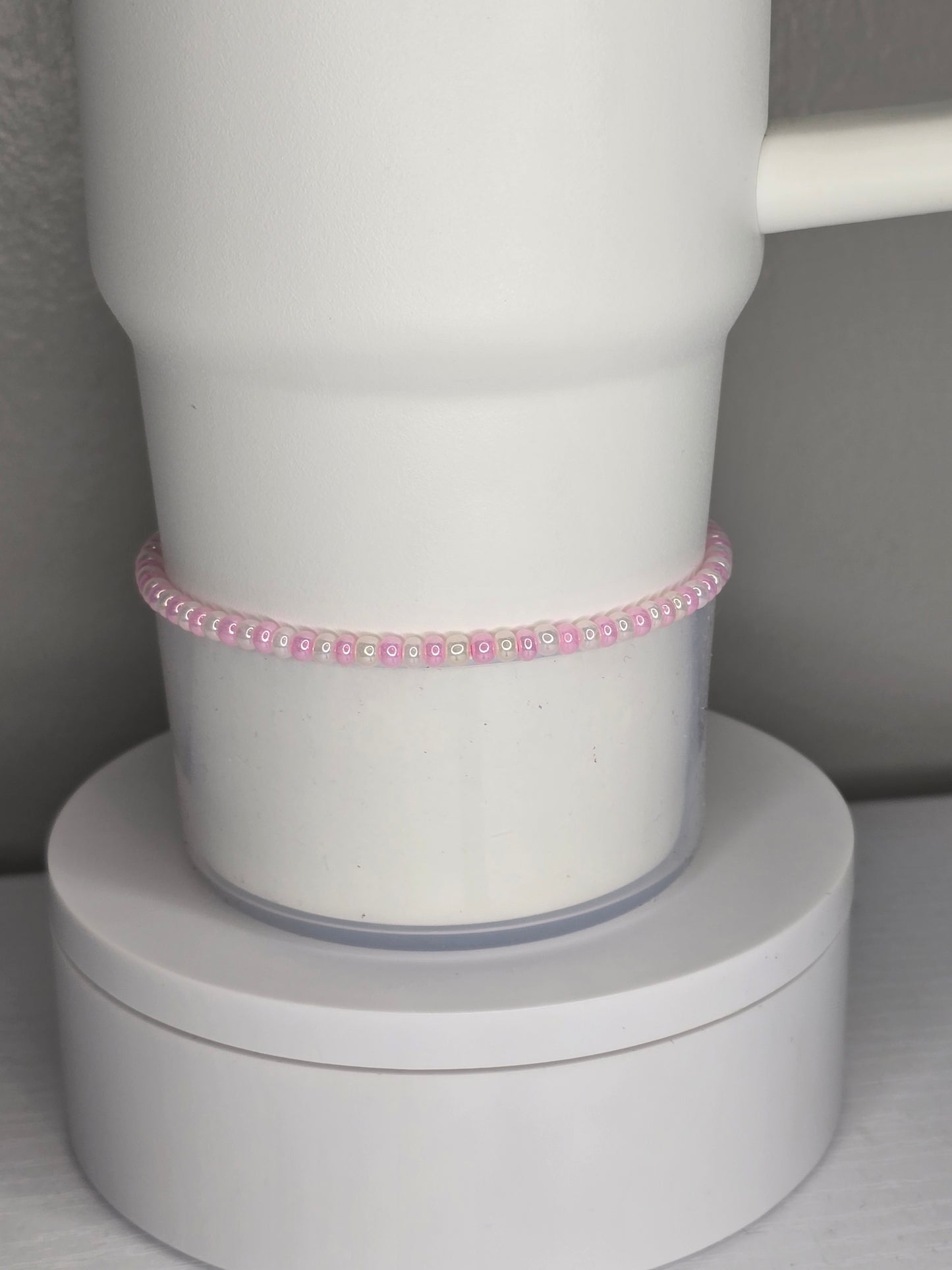 Baby Pink and White Luster Boot Bracelet