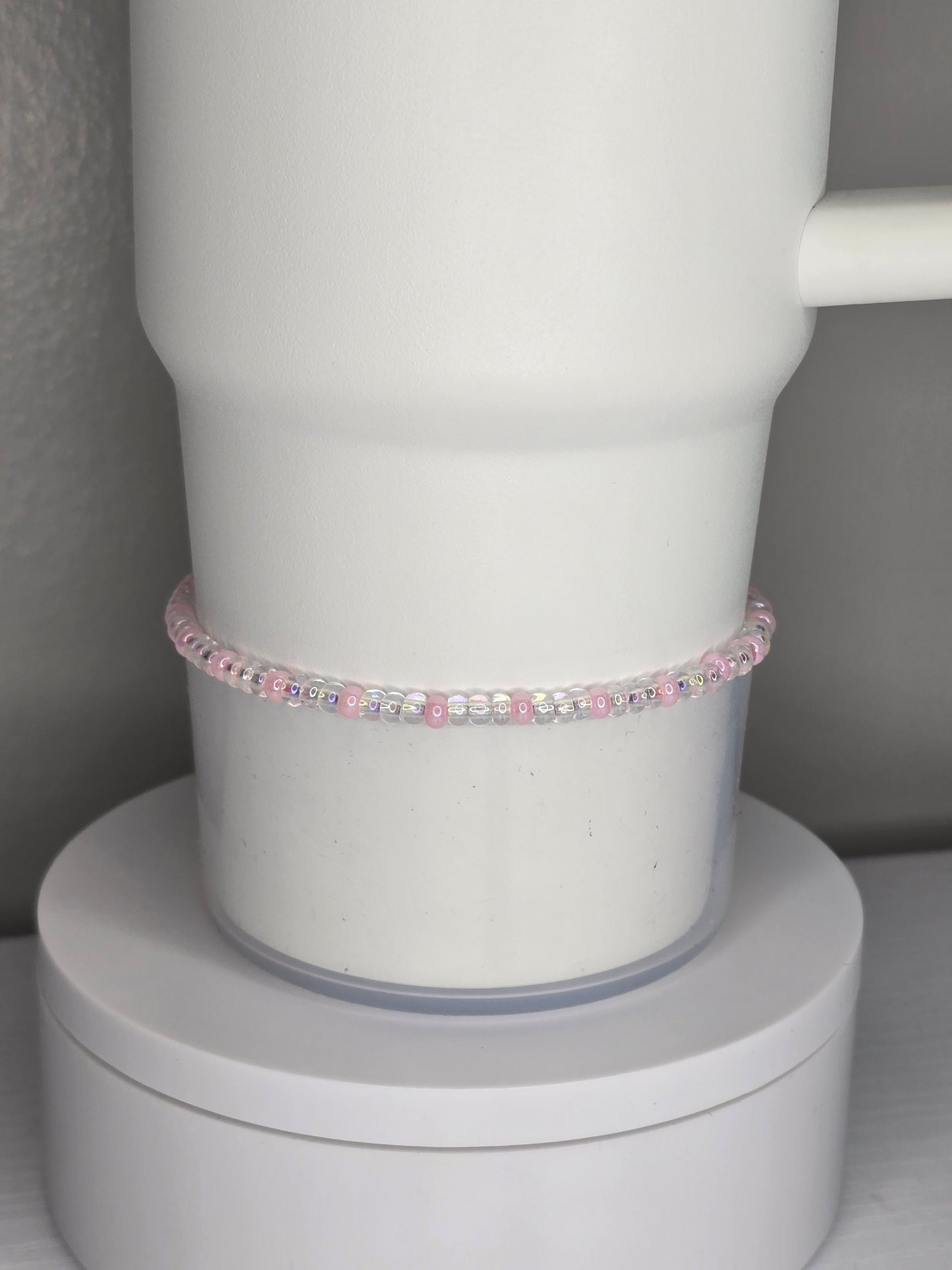 Triple Iridescent and Baby Pink Boot Bracelet