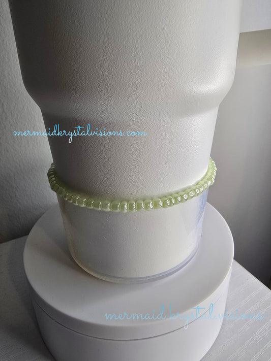 Pale Pearlescent Sea Green Boot Bracelet