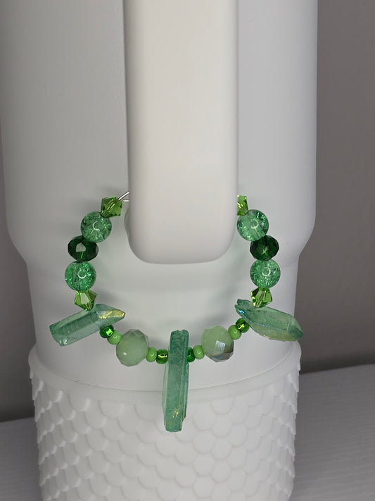 Green Emerald Quartz Cup Handle Charm