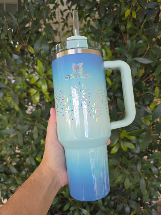 Custom Dyed 40oz Icicle Gloss Stanley.