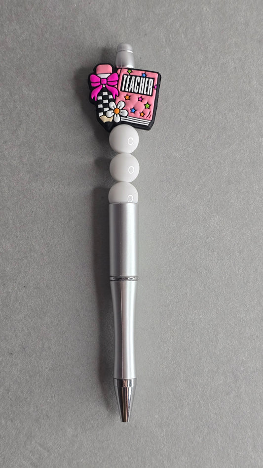 Teacher Pen - White/Silver/Pink