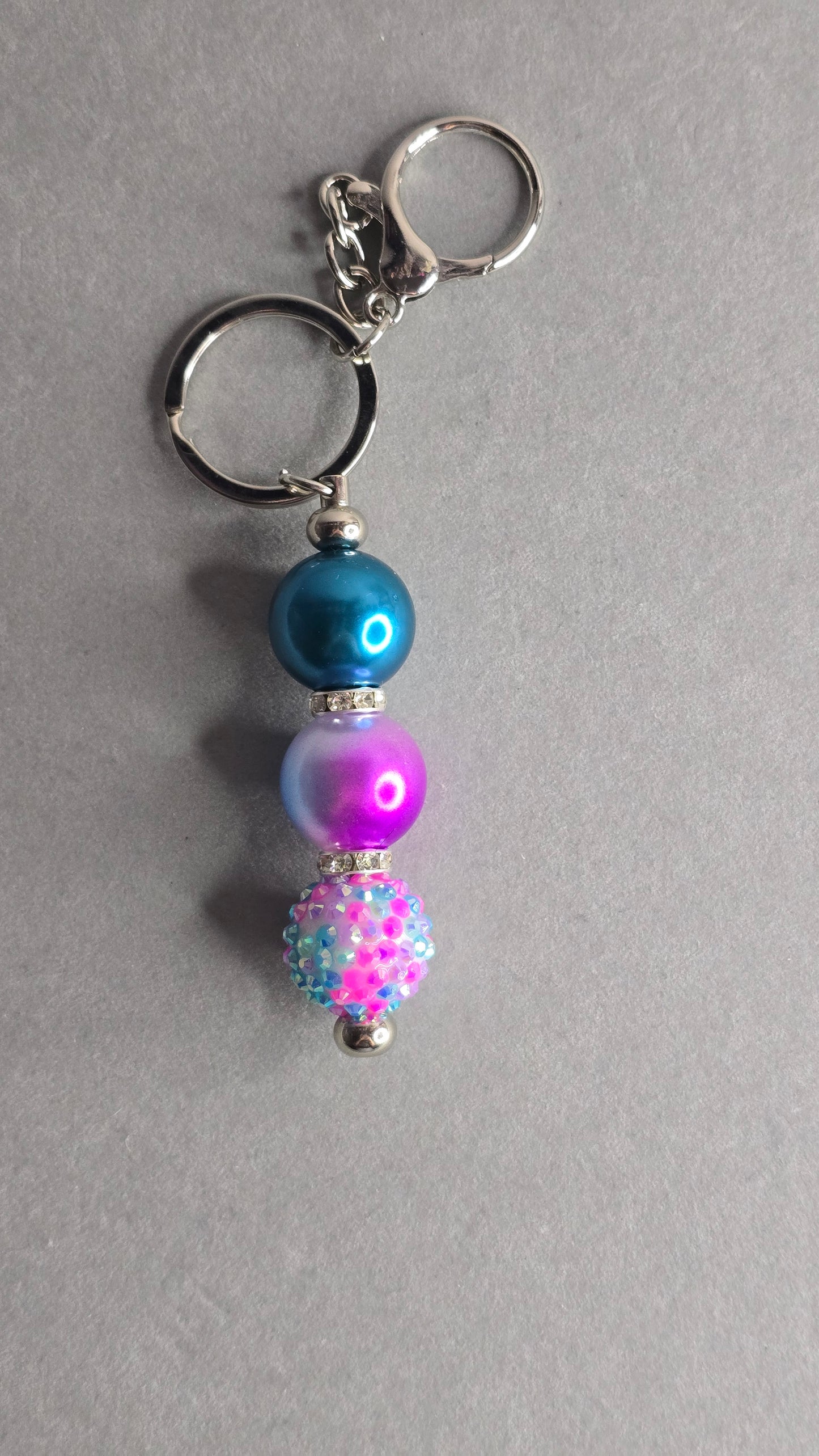 Keychain - Blue and Pink Sparkle