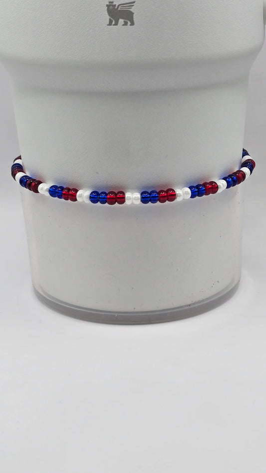 Boot Bracelet: Red, White and Blue Double