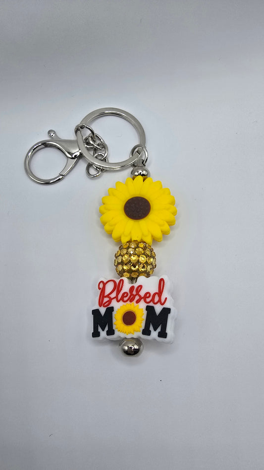 Key Chain: Sunflower Blessed Mom