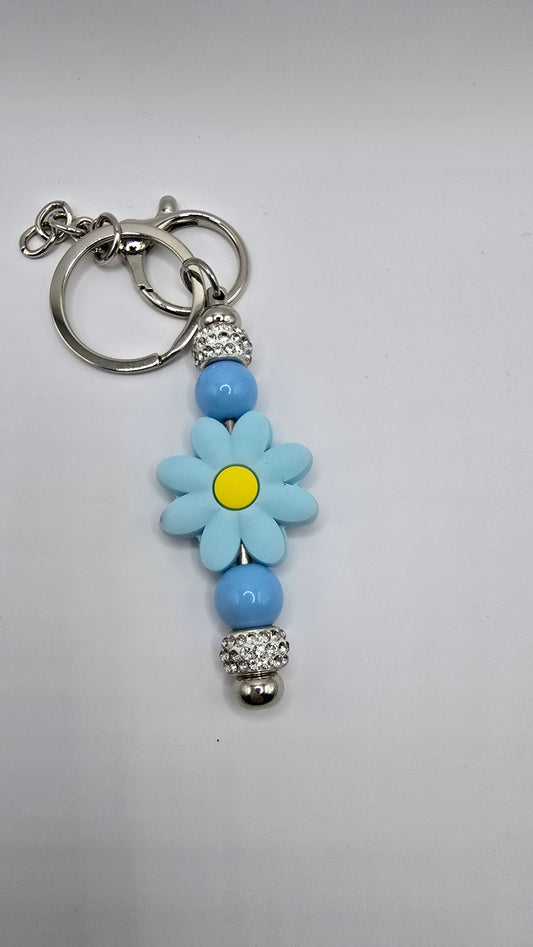 Key Chain: Light Blue Flower