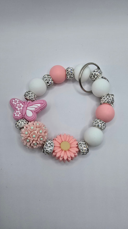 Key Chain: Pink Butterfly Wristlet