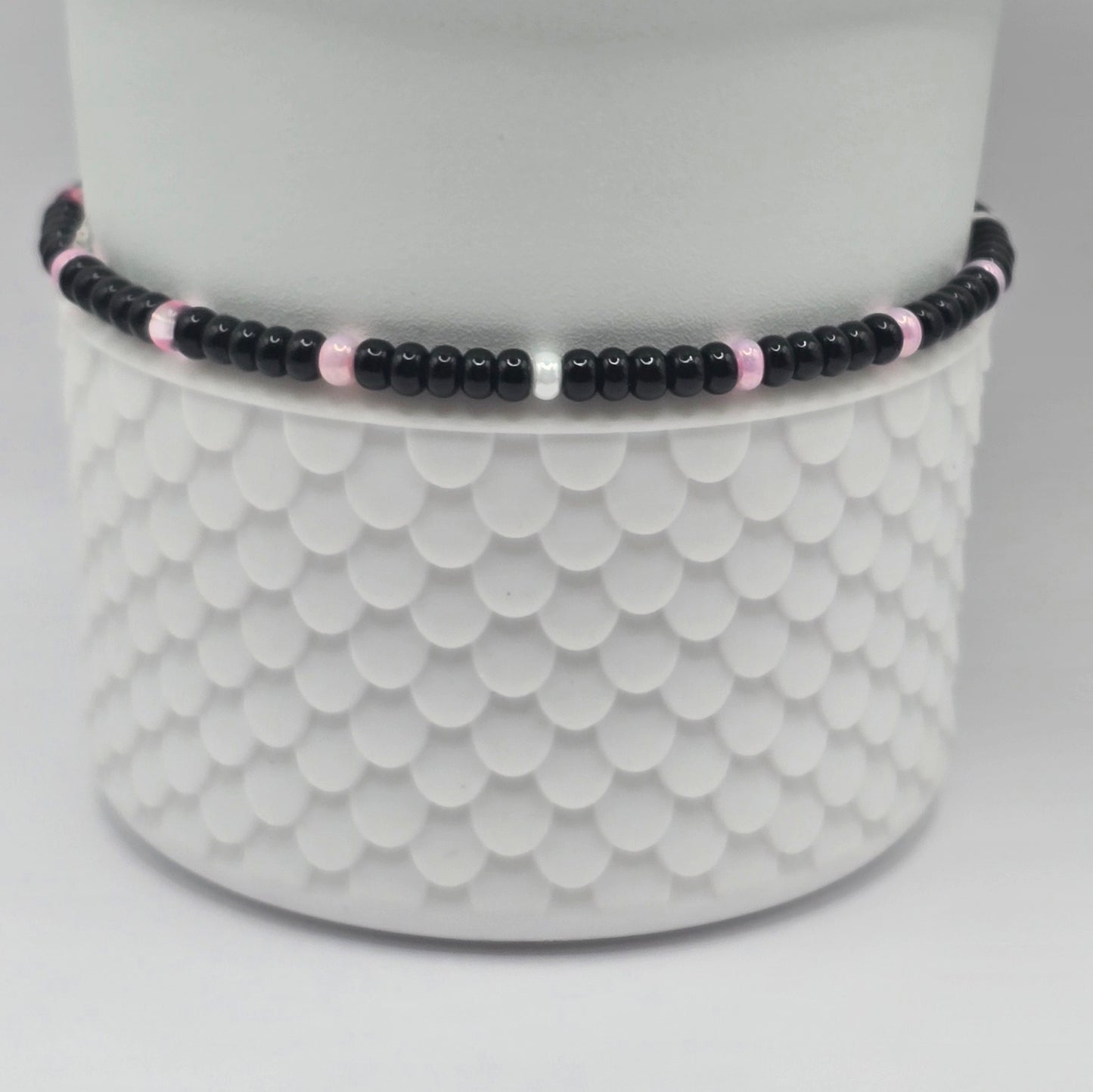 Boot Bracelet: Black, White and Pink