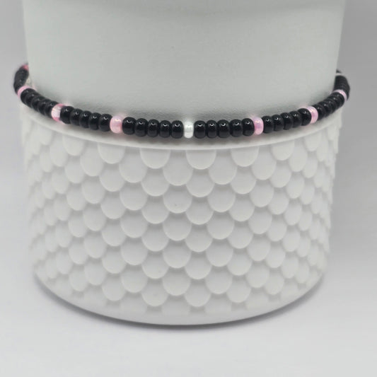 Boot Bracelet: Black, White and Pink