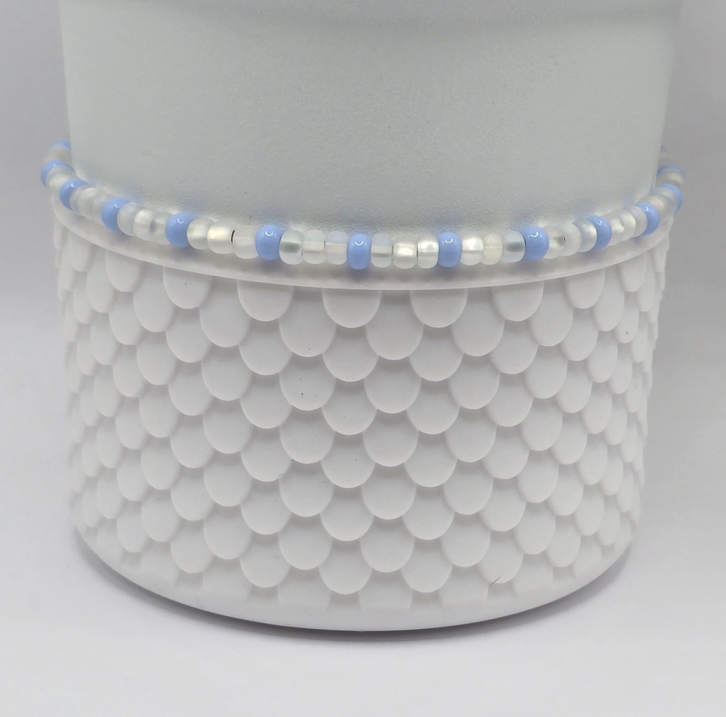 Boot Bracelet: Frosted Glass and Blue