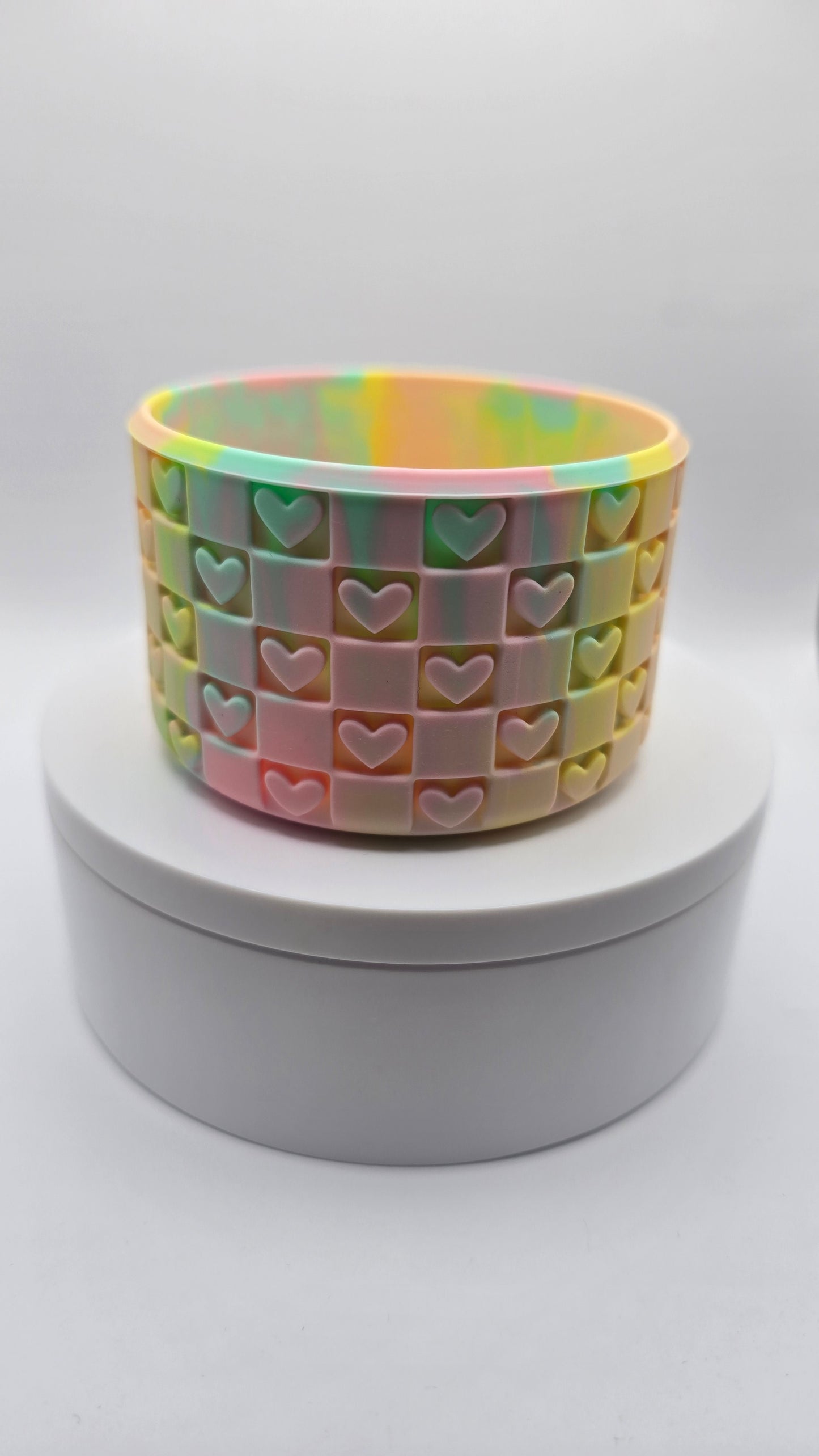 Pink, Mint, Yellow Checkered Heart Boot