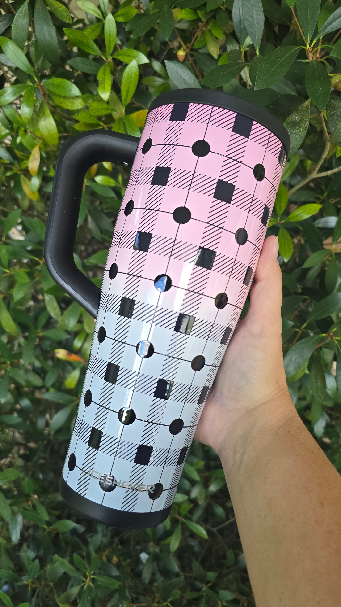 Custom Dyed Tumbler: 40oz Ice Shaker "Check Me (Out)"