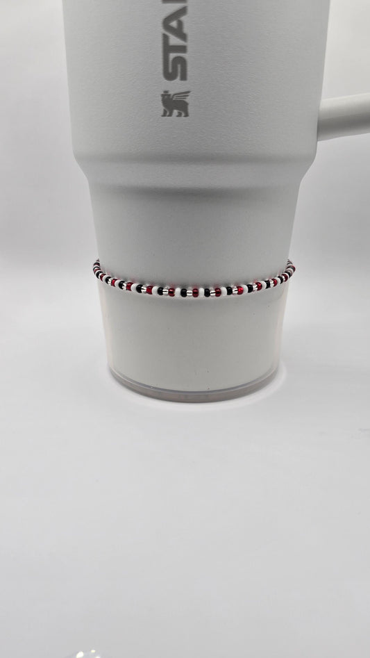 Boot Bracelet: Red, White, Black, Clear