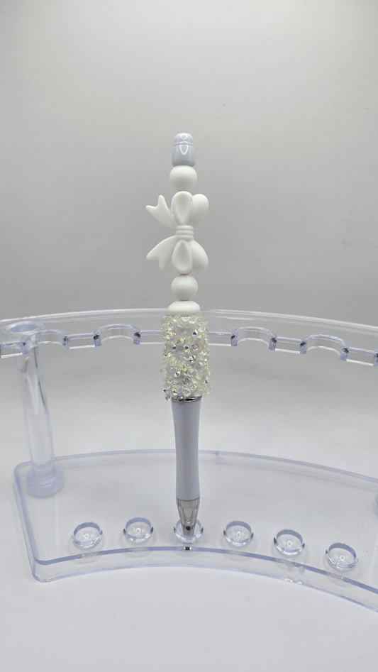 Ballpoint Pen: Sparkly White Bow