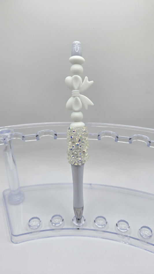 Ballpoint Pen: Sparkly White Bow 2