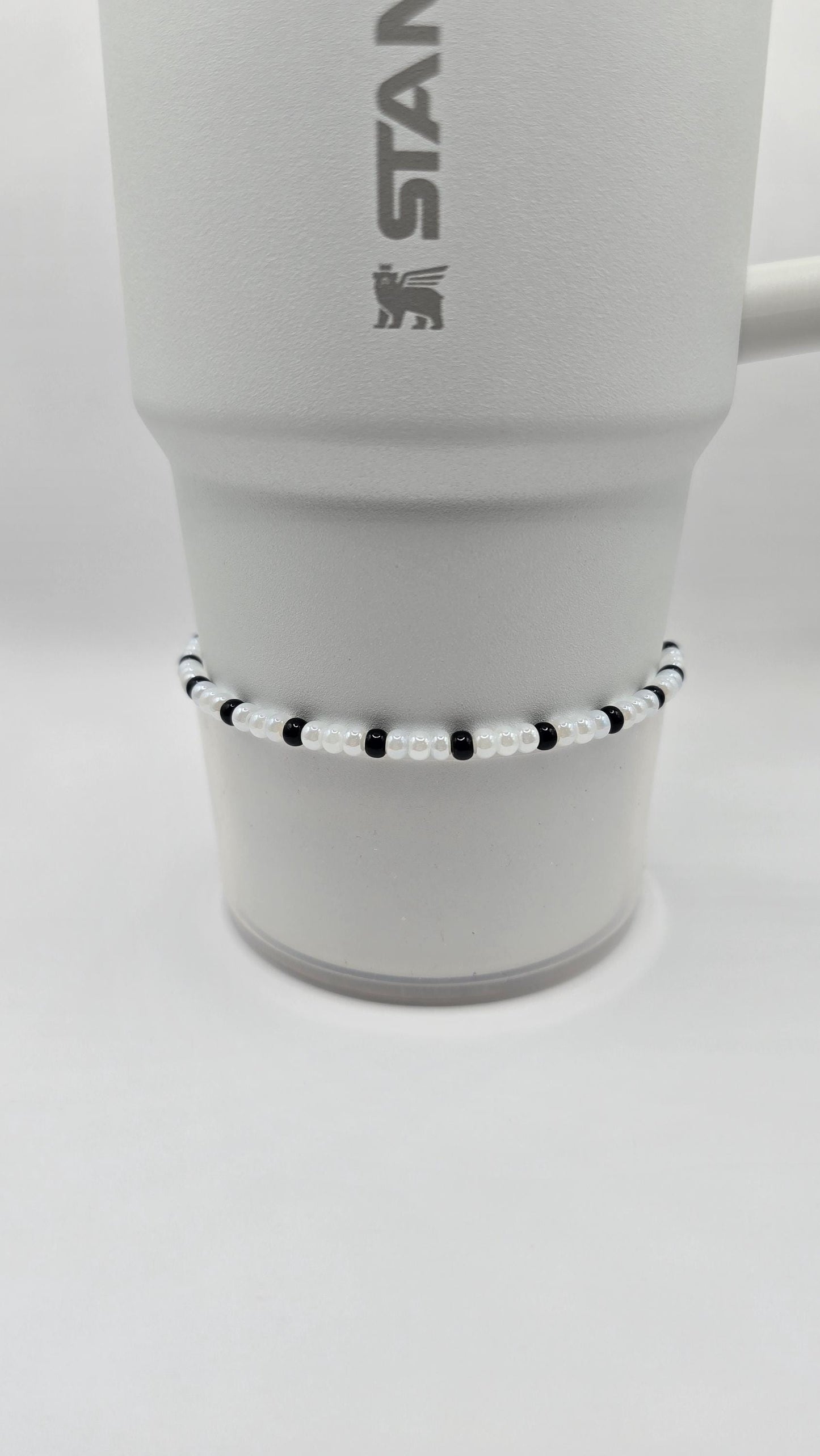 Boot Bracelet: Three White and Black