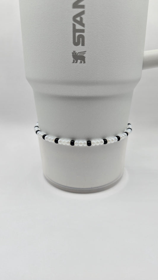 Boot Bracelet: Three White and Black