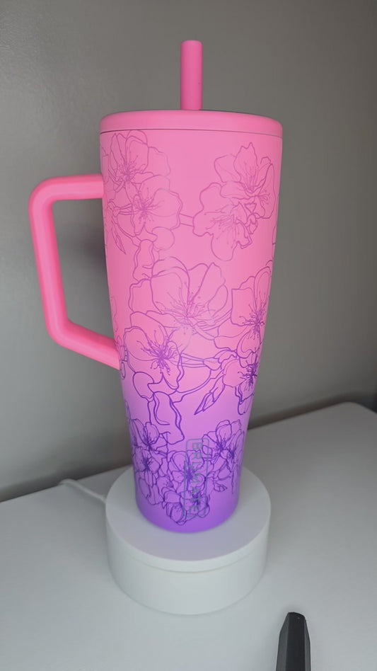 Purple Cherry Blossom Custom Dyed 40oz Brumate Era