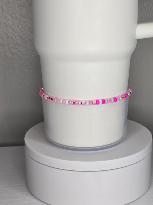 Pink and White Mash Up Boot Bracelet