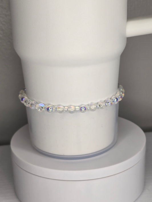 Small Iridescent Glass Boot Bracelet