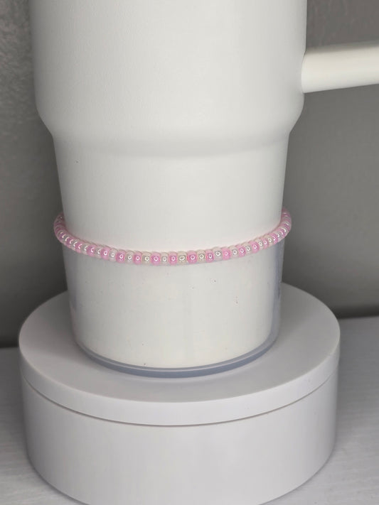 Baby Pink and White Luster Boot Bracelet