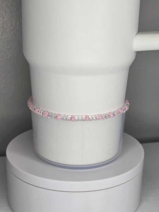 Triple Iridescent and Baby Pink Boot Bracelet