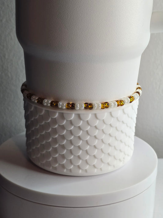 Double White and Topaz Boot Bracelet