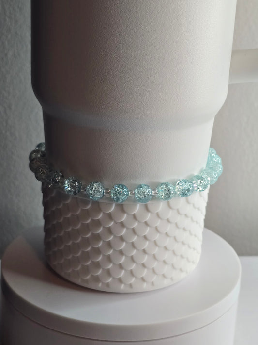 Crackled Glass Boot Bracelet - Winter