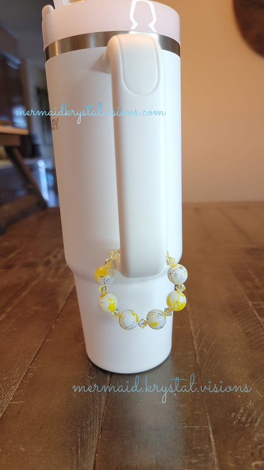 Yellow, White and Black Cup Charm